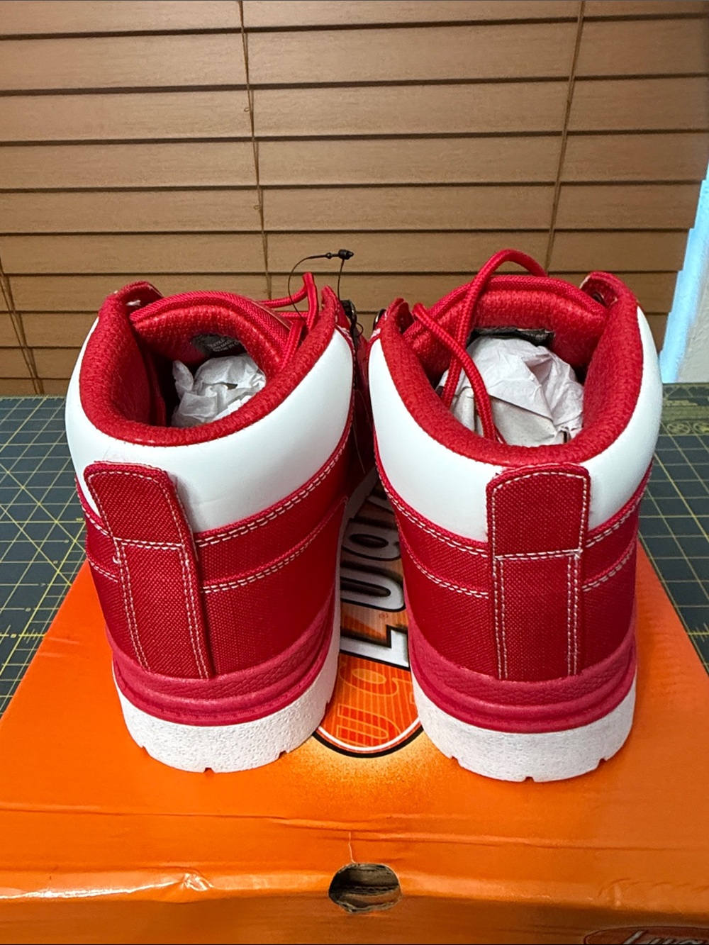 Lugz Red Canvas High-Top Boots - Picture 4 of 6